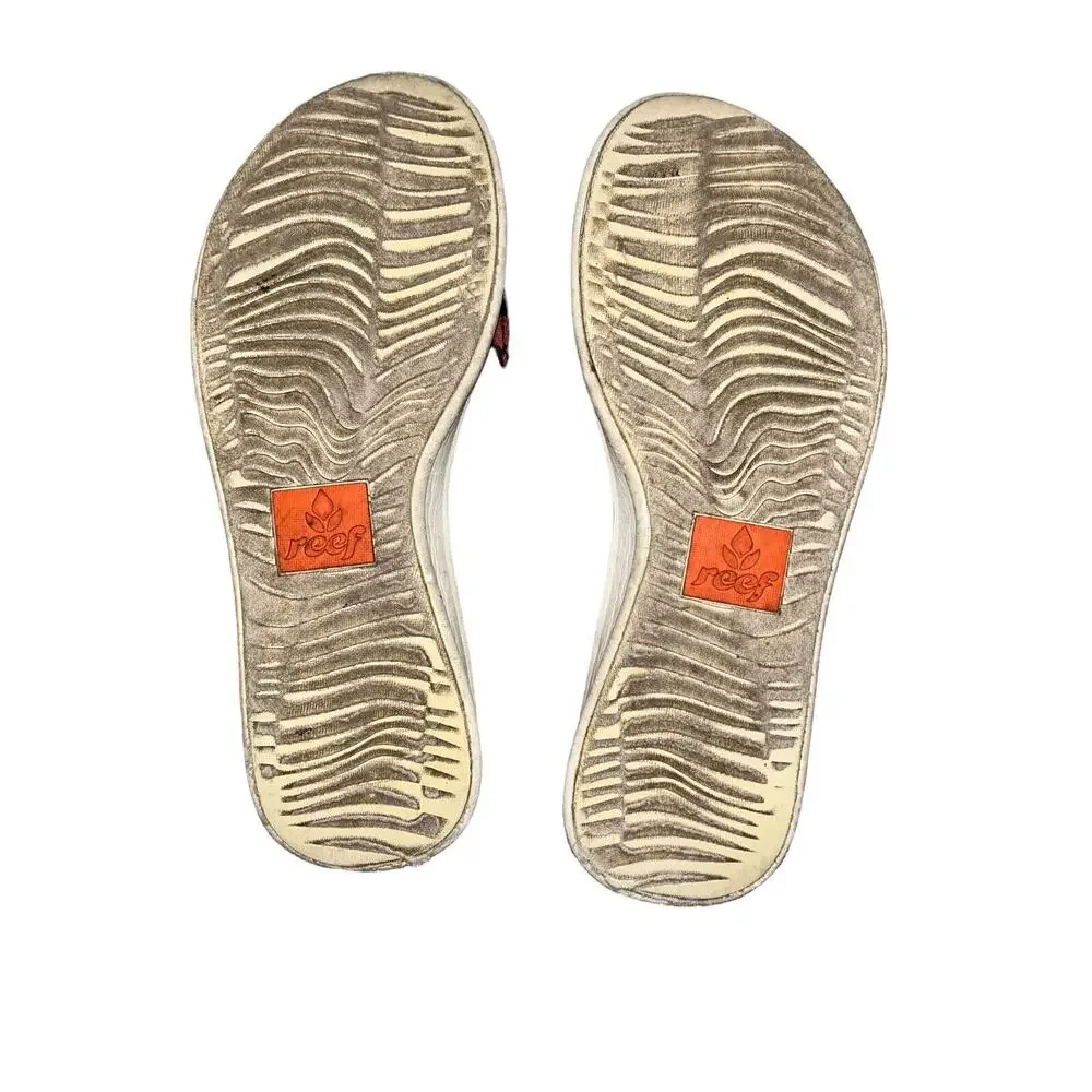 Reef Black Flip Flops Pink Gray Strap‎ Casual Sandals Women’s Size 7 Casual